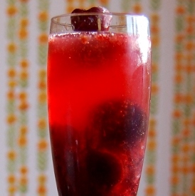 Cherries Jubilee Champagne Cocktail